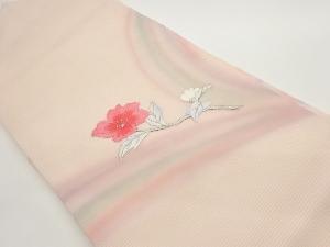 絽花菱に変わり虹模様刺繍名古屋帯